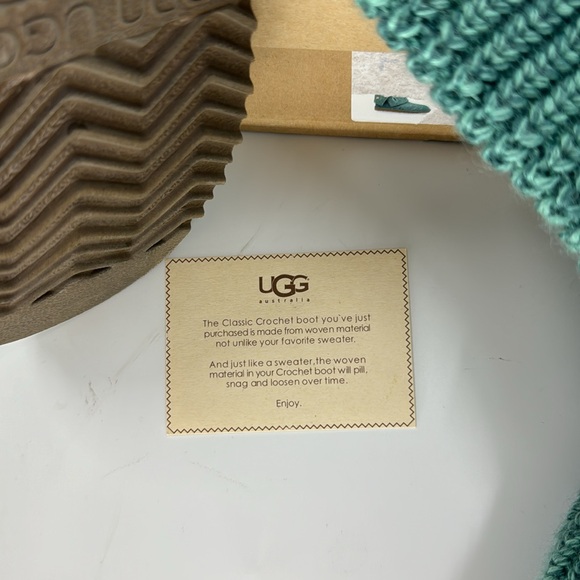 UGG Women’s Classic Cardy Knit Green Boots Size 5 - Picture 4 of 17